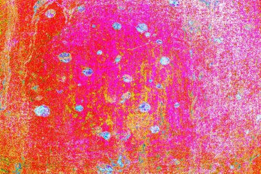 Soyut neon renkler çizik ve çatlaklarla dokulu duvar. 