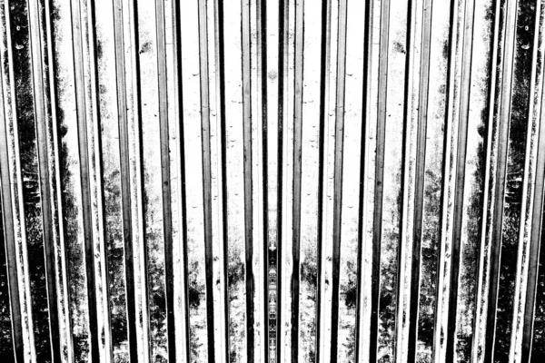 Corrugated Metal Sheet Serves Fence View Horizontal Vertical Stripes — Stock Photo, Image