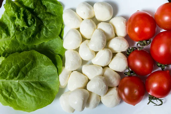 İtalyan bayrağı marul, mozzarella peyniri ve vişneli domateslerden yapıldı. Restoran reklam afişi. menü tasarımı kavramı.