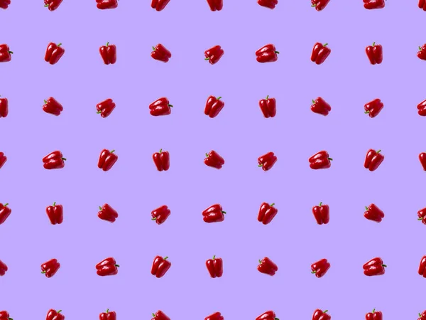 Узор Сладкого Перца Овощи Фиолетовом Фоне Рекламный Плакат Рисунком Перца — стоковое фото