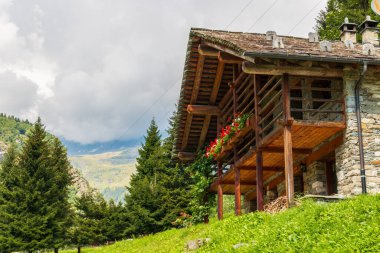 Alagna Valsesia, Vercelli, Piedmont, İtalya 'nın dağlık tatil beldesi