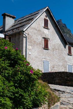Alpe Devero 'daki dağ köyü, Lepontine Alps, Ossola, Piedmont, İtalya