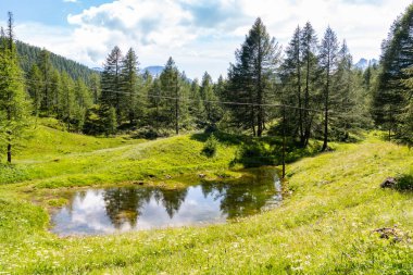 Alpe Devero, Baceno, Lepontine Alps, Ossola, Piedmont, İtalya 'daki dağ panoramaları