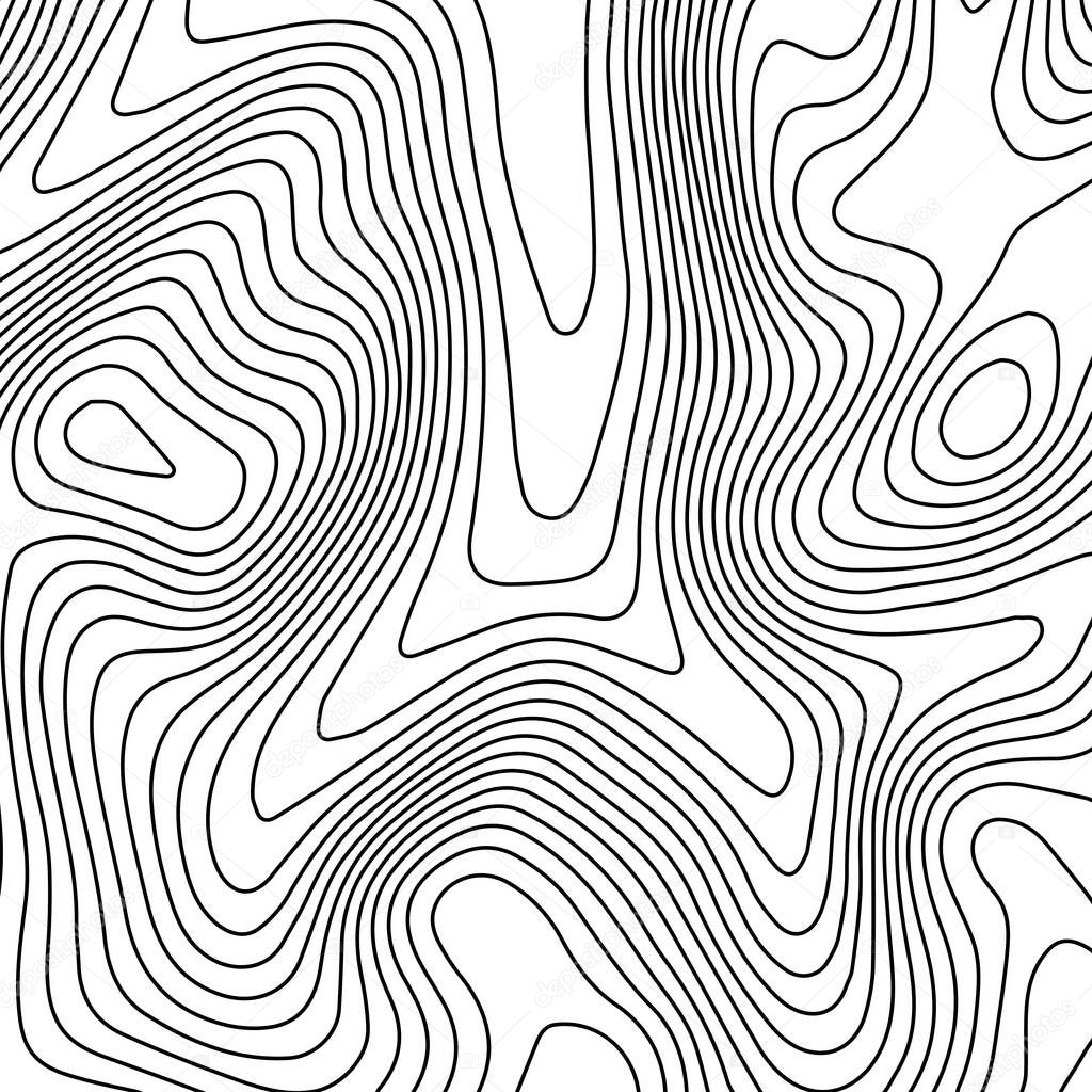 Topographic map lines background. Abstract illustration. Vector