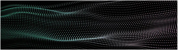 Абстрактна Динамічна Хвиля Частинок Мережа Яскравих Точок Або Точок Великі — стоковий вектор