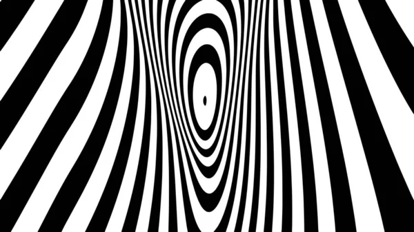 Abstrakt Våg Vita Och Svarta Böjda Linjer Hallucinationer Optisk Illusion — Stock vektor