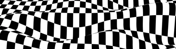 Onda Abstracta Cuadrados Curvos Blancos Negros Alucinaciones Ilusión Óptica Ilustración — Archivo Imágenes Vectoriales