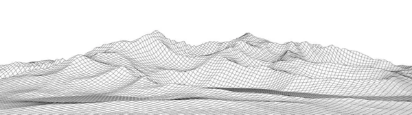 Vektor Wireframe Landschaft Technische Netzillustration — Stockvektor