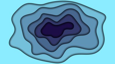 Üç boyutlu kağıt şekilleri keser. Parmak izleri, dekorasyon, posterler ve iş sunumları için tasarım. Topografik harita çizgileri arka plan. Vektör illüstrasyonu.
