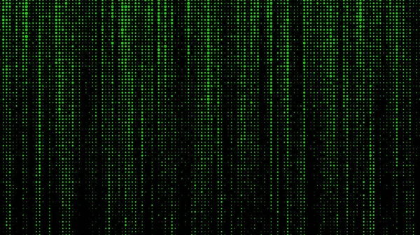 Matrixhintergrund Fallende Teilchen Grüne Punkte Vektorillustration Vektor — Stockvektor