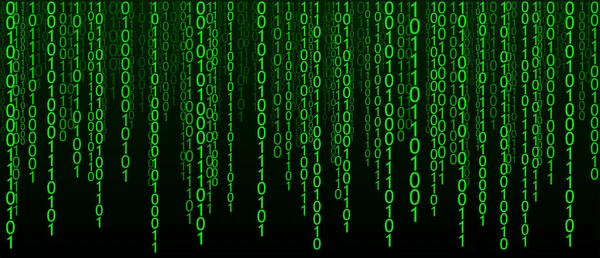 Grüne Matrix Aus Nullen Und Einsen Binärer Computercode Abstrakter Digitaler — Stockvektor