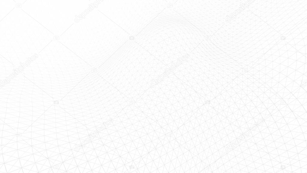 Abstract dynamic wave of many lines. Vector perspective grid. Network or connection. Detailed background of multiple lines.
