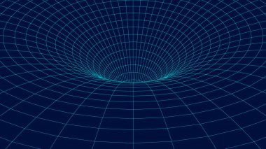 Kablo çerçeve soyut tünel. Üç boyutlu solucan deliği ve ağ yapısı. Vektör