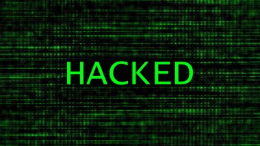 Sıfır ve birlerin yeşil matrisi. İkili bilgisayar kodu. Soyut dijital arkaplan. Vektör İllüstrasyonu.