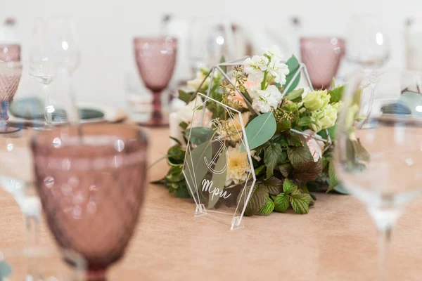 Las Mesas Están Preparadas Para Una Fiesta Una Recepción Boda — Foto de Stock