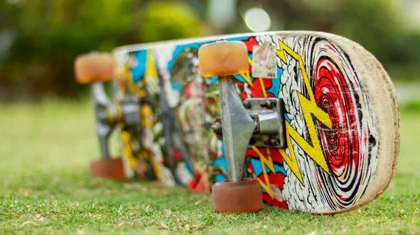 Skate Board Grama Verde — Fotografia de Stock