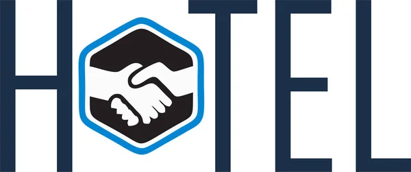 El sıkışıyoruz. Otel logosu tasarımı. dijital resimleme.