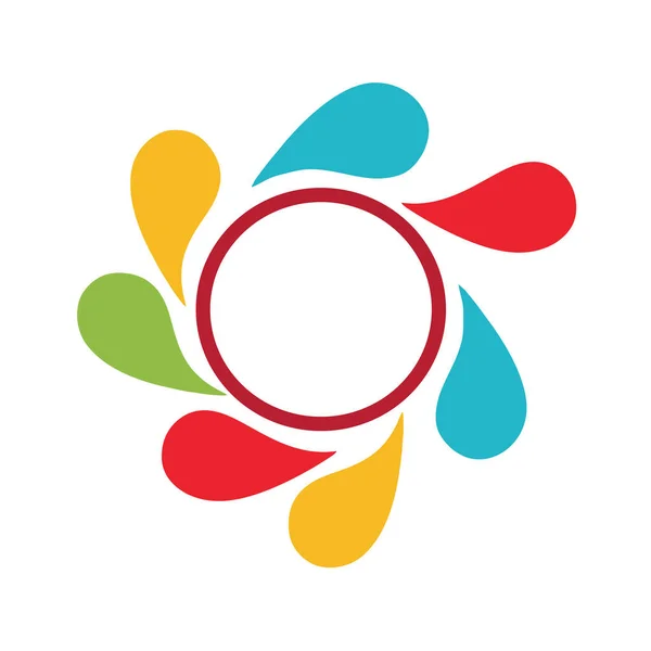 Kırmızı daire. Su damlaları. konsept arka plan tasarımı dijital resimleme.