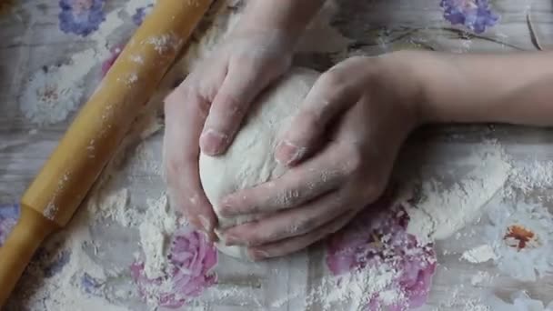 Dérouler la pâte pour le gâteau de Pâques.dérouler la pâte à pizza.Journée internationale de la pizza 9 février — Video