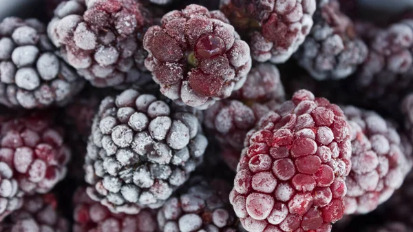 Tiefkühlkost Gefrorene Brombeeren Gefrorene Beeren Gefrorene Blackberry Nahaufnahme — Stockfoto