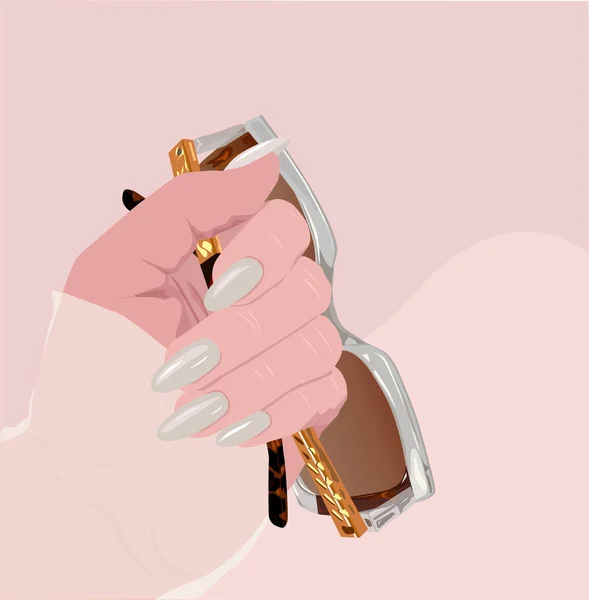 Illustratie Met Hand Bril Luxe Stijl Mode Kunst Design Vectorschets — Stockvector