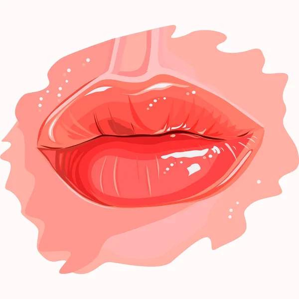 Beautiful lips in fashion style — Stock Vector