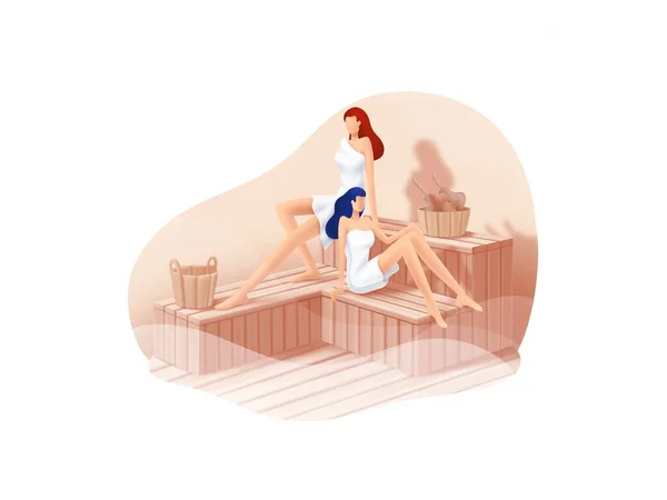 Beauty- und Spa-Serie: Sauna-Dampfbehandlungen — Stockfoto