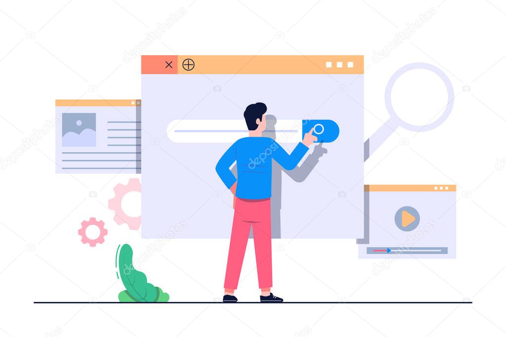 search engine concept flat illustration