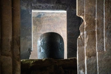 Fil Mağaraları Heykeli. UNESCO Dünya Mirası Alanı, Mumbai, Hindistan