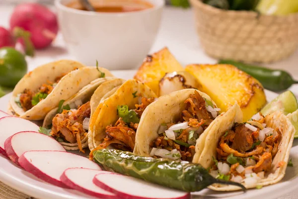Tacos al pastor real mexican food