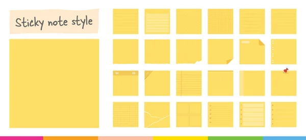 スティッキーポストノートコレクション 作業メモ それを行うためのリマインダーのためにそれを投稿してください 事務用紙シールコレクション — ストックベクタ