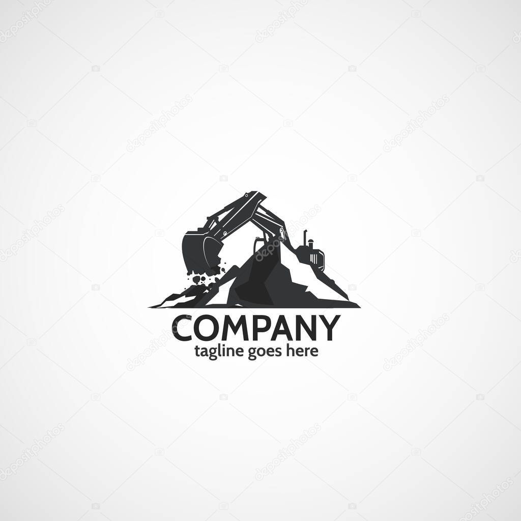 Excavator working on the ground.