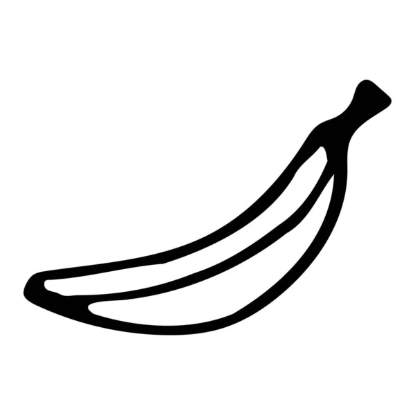 Banana Esboço Desenhado Mão Ícone Doodle Transparente Isolado Sobre Fundo — Vetor de Stock