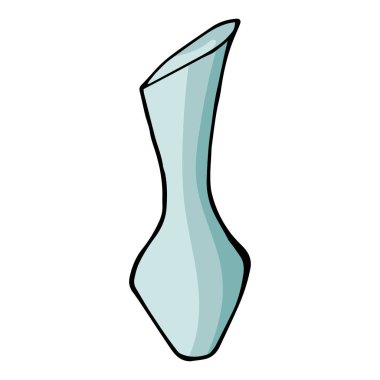 Elle çizilmiş vazo. Contour eskizi. Beyaz arkaplanda vektör rengi çizimi izole edildi. Kartlar, afişler, posterler, baskılar, amblemler için dekorasyon.