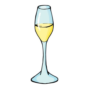 Elle çizilmiş karalama camı. Contour eskizi. Beyaz arkaplanda vektör rengi çizimi izole edildi. Kartlar, afişler, posterler, baskılar, amblemler için dekorasyon.