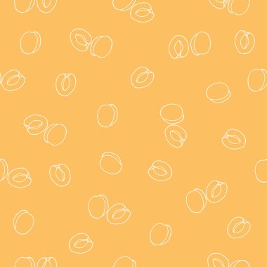 Kusursuz kayısı deseni. Turuncu arkaplanda vektör illüstrasyonu.