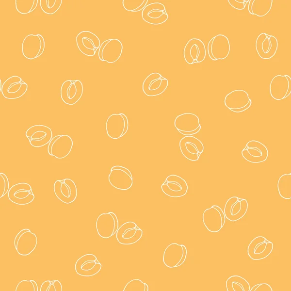Bezproblémový Meruňkový Vzor Vektorová Ilustrace Oranžovém Pozadí — Stockový vektor