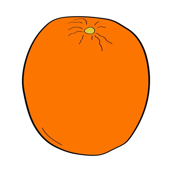 Orange Icône Gribouillée Dessinée Main Illustration Vectorielle Colorée Isolée Sur — Image vectorielle