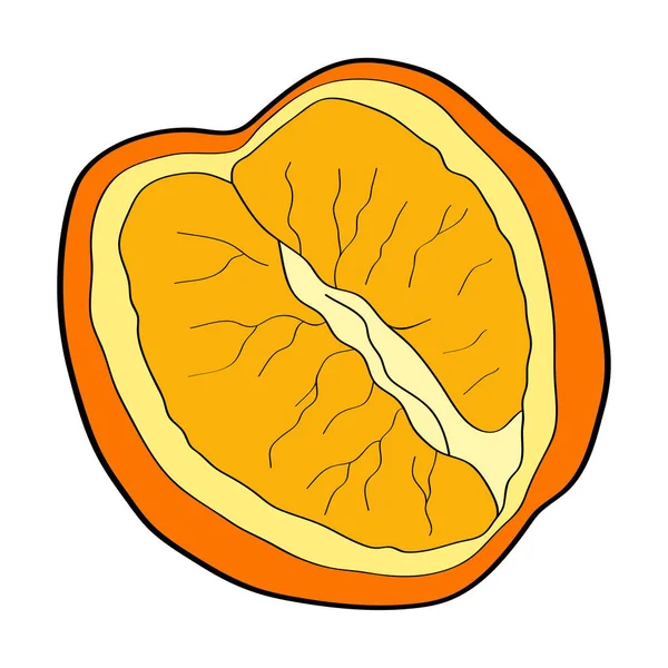 Naranja Icono Garabato Dibujado Mano Ilustración Vectorial Colorida Aislada Sobre — Archivo Imágenes Vectoriales