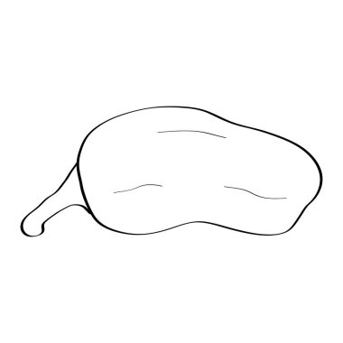 Biber. El çizimi karalama ikonu. Beyaz arkaplanda izole edilmiş siyah-beyaz vektör çizimi. Tebrik kartları, posterler, yamalar, giysiler için baskılar, amblemler için dekorasyon.