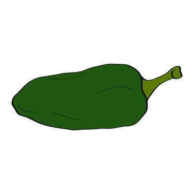 Biber. El çizimi karalama ikonu. Beyaz arkaplanda renkli vektör çizimi izole edildi. Tebrik kartları, posterler, yamalar, giysiler için baskılar, amblemler için dekorasyon.