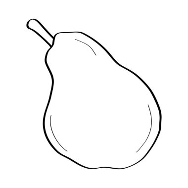 Armut. El çizimi karalama ikonu. Beyaz arkaplanda izole edilmiş siyah-beyaz vektör çizimi. Tebrik kartları, posterler, yamalar, giysiler için baskılar, amblemler için dekorasyon.