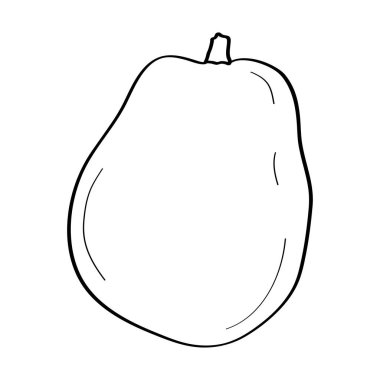 Armut. El çizimi karalama ikonu. Beyaz arkaplanda izole edilmiş siyah-beyaz vektör çizimi. Tebrik kartları, posterler, yamalar, giysiler için baskılar, amblemler için dekorasyon.