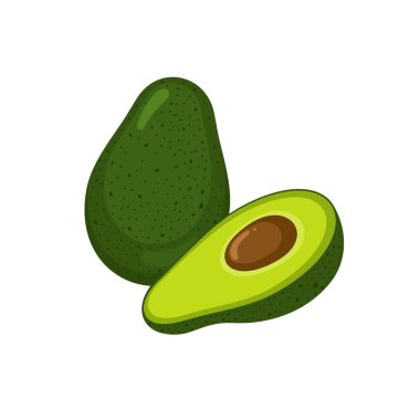 avokado beyaz arkaplanda izole edildi. 