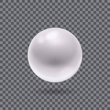 Şeffaf arkaplan vektörü illüstrasyonunda Pearl realistik.