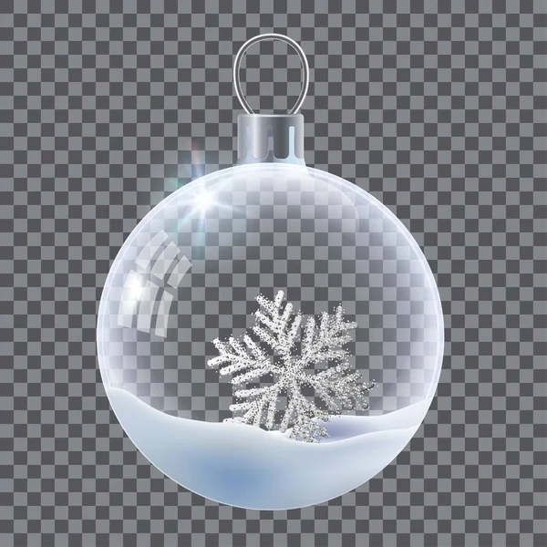 Illustration vectorielle de boule de Noël transparente réaliste — Image vectorielle