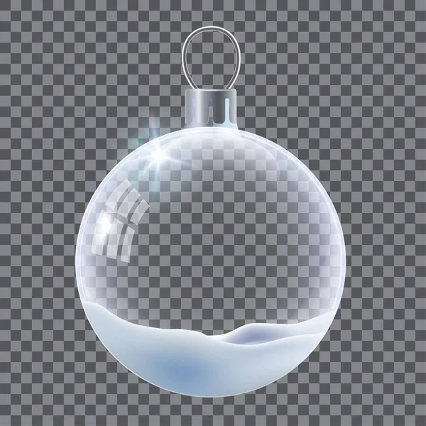 Ilustración realista transparente bola de Navidad vector — Vector de stock