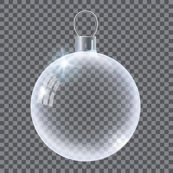Ilustración realista transparente bola de Navidad vector — Vector de stock