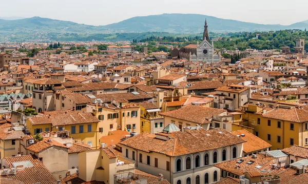 Blick Auf Florentiner Dächer Und Skyline Mit Der Kirche Santa — Stockfoto