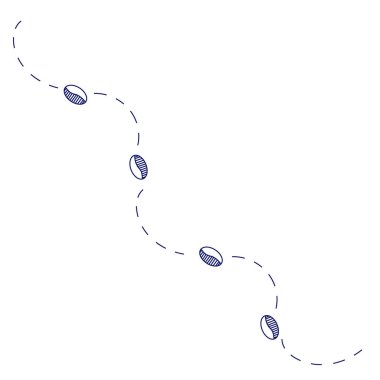 Koyu mavi çizgi kahve çekirdekleri ve çizgili çizgi beyaz arkaplan, giysi ve evdeki parmak izleri için vektör stok çizimi, kapaklar veya geçici dövmeler, web siteleri için tasarım unsurları.